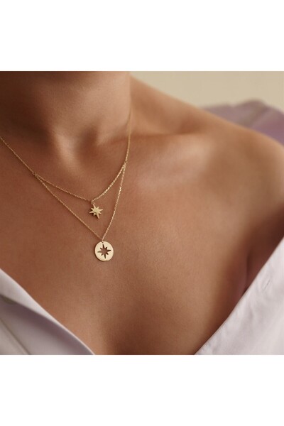 ALTINTAŞ KUYUMCULUK Kutup Yıldızı İkili Altın Kolye