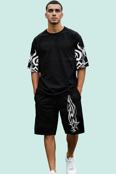 PayBuy Men's Printed Shorts Regular Waist Wide Cut Comfortable Sports Daily Use a Must-Have for Summer