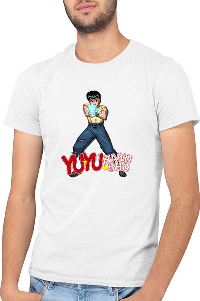 OEM Men's T-shirt Yu Yu Hakusho Yusuke Urameshi Super Power Paranormal Anime