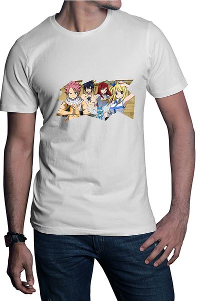 OEM Tricou barbati Fairy Tail Best Friends Funny Cat Anime