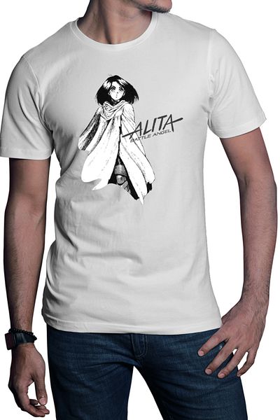 OEM Men's T-shirt Battle Angel Alita Gally Cyborg Anime Drawings