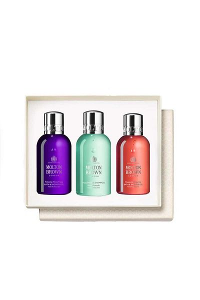 Molton Brown Set – Gel de duș Ylang-Ylang 100ml + Gel de duș Gingerlily 100ml + Șampon Kumudu 100ml