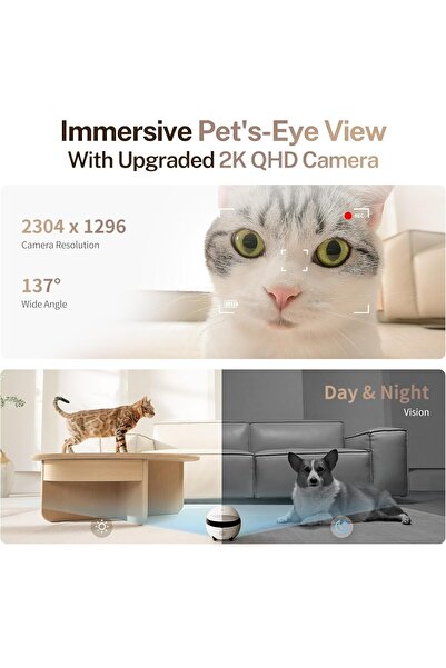 Saharaz كاميرا روبوت صغيرة بدقة 2K للأطفال، مع تطبيق، ومكالمة تعمل باللمس، وصوت ثنائي الاتجاه، ورؤية ليلية بالأشعة تحت الحمراء، وكاشف حركة