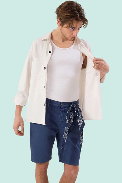 PayBuy Men's Denim Jeans Shorts Slim Fit Regular Waist 5 Pockets Casual Daily Use Summer Essential