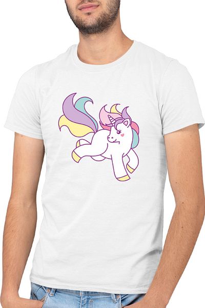 OEM Tricou barbati Unicorn Squad Happy Beautiful Rainbow