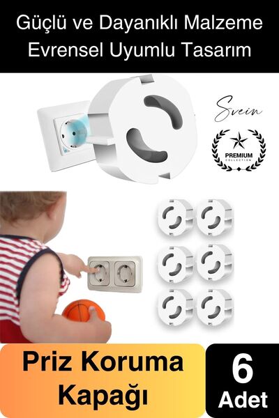 Svein 6 штук міцний твердий пластиковий дитячий захисний чохол для розеток бі...