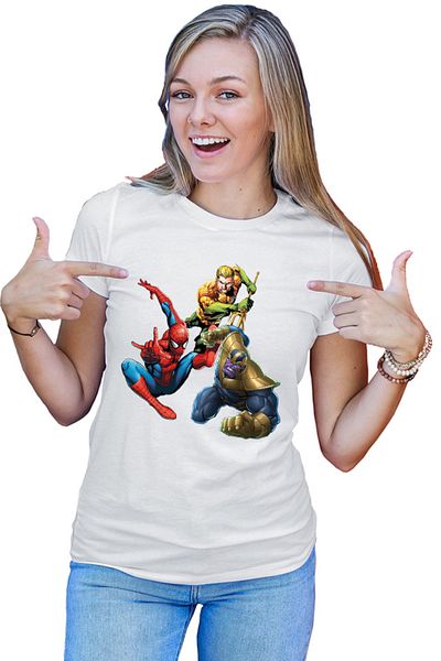 OEM Tricou dama Spiderman Aquaman Thanos Save Earth