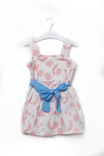 Gingersnaps Girls' Bow Belted Printed Dress