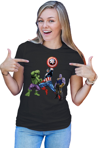 OEM Tricou dama Captain America Hulk Thanos Marvel Avangers Comics Cartoons