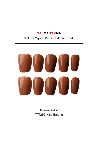 Takma Takma 10'lu Kahverengi Kısa Oval TT1263 Tekrar Kullanılabilir El Yapımı...
