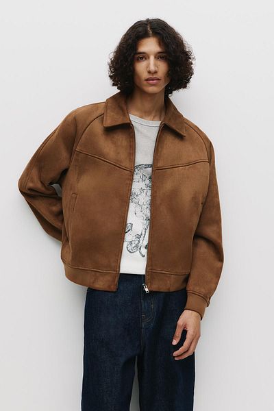 Pull & Bear Faux suede trucker jacket