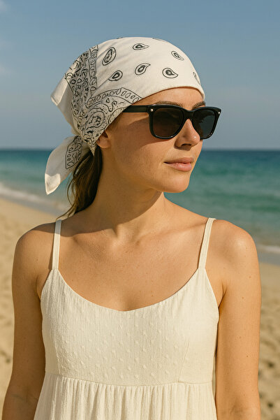 MOORİ Βαμβακερή λευκή μπαντάνα