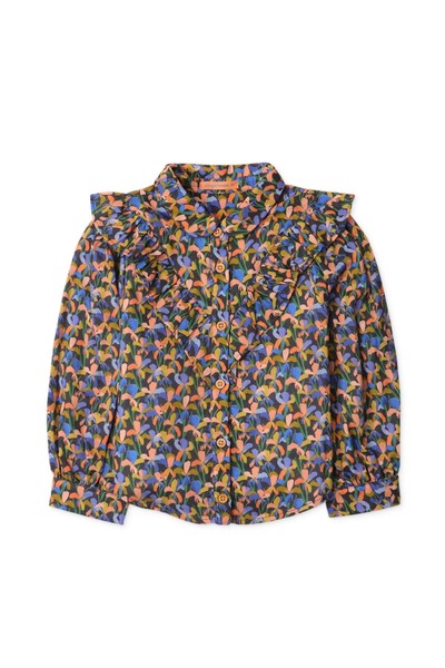 Gingersnaps بلوزة بناتية بكشكشة على شكل قميص