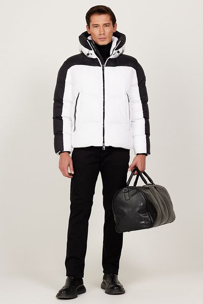 AC&Co / Altınyıldız Classics Men's Black Standard Fit Warm Windproof Padded Hood Stand Collar Coat