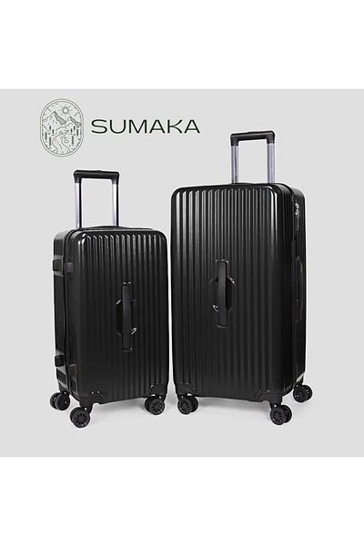 SUMAKA ABS+PC Luggage for Travel Suitcase with 360° Spinner Wheels & TSA Lock, Set of 2 pcs: 22"+26" Inch