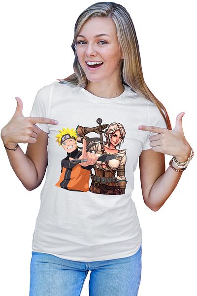 OEM Tricou Dama The Witcher Ciri Naruto Shippuden Anime Desene