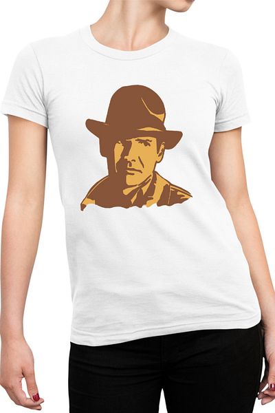 OEM Tricou dama Indiana Jones Portret Art Wolfgang Hohlbein