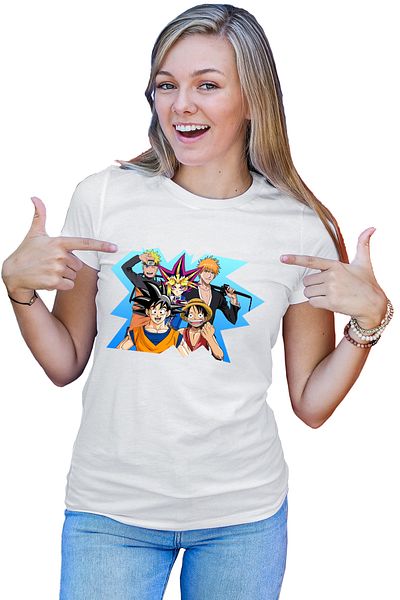 OEM Tricou dama Bleach Naruto Songoku OnePiece Luffy Boruto