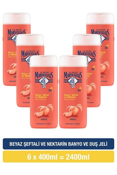 Le Petit Marseillais جل استحمام بالخوخ الأبيض والنيكتارين x6