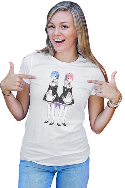 OEM Tricou dama Re Zero REM RAM Demon Siblings Horns Power Tribe