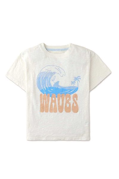 Gingersnaps Boys' White Short Sleeve T-Shirt with Chest Print