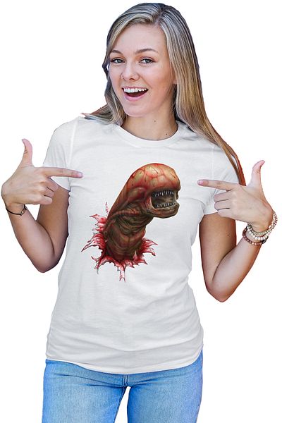 OEM Tricou dama Predator Alien Baby Red Monster Terminator