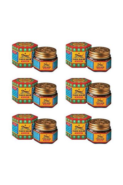 Tiger Balm Red Ointment | 9ml each | Pack of 6 | Ayurvedic Pain Relief Balm