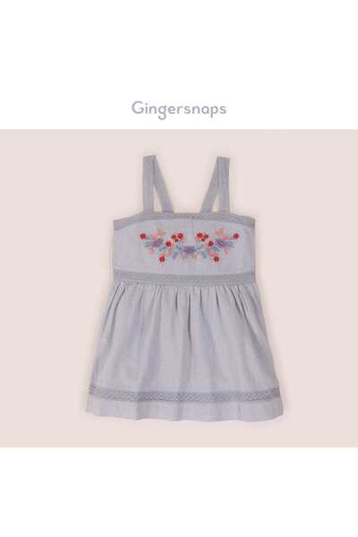 Gingersnaps Embroidered Lace Striped Strap Dress for Baby Girls