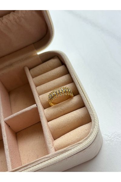 Ressia Zircon Stone Thin Cut Adjustable Ring
