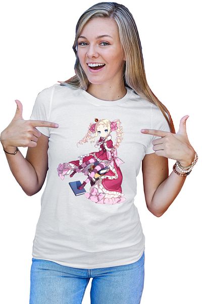 OEM Women's T-shirt Re Zero Beatrice Library Book Magic Tsundere Drawings