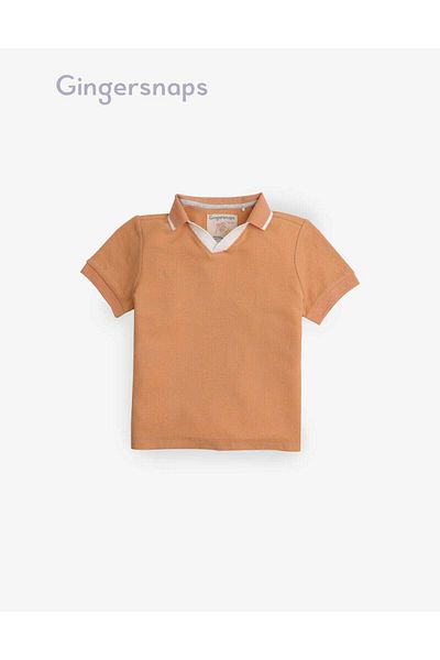 Gingersnaps Solid Color Boys' T-Shirt with Seven Openings and Neckline