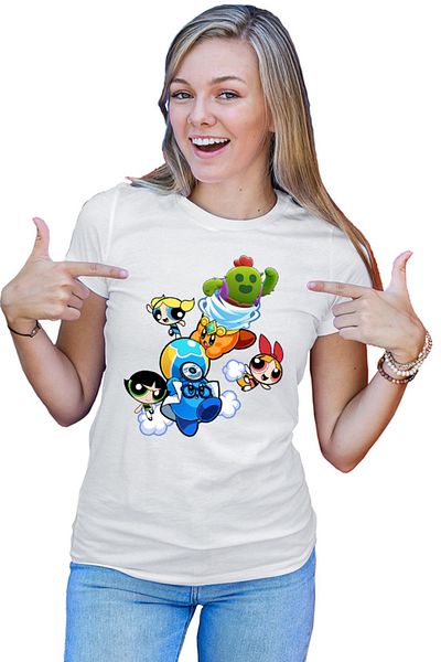 OEM Tricou dama Brawl Stars Happy Tank Powerpuff Girls Pokemon Weather