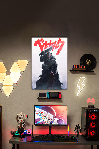 PESHLİSTORE Guts – Berserk Kılıç Ustası Poster | Japonca Baskılı HD Metal Pos...