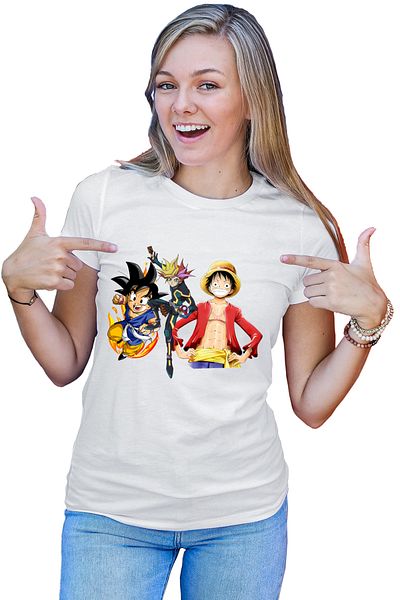 OEM Tricou dama Yu Gi Oh Songoku One Piece Yugi Mutou Desene