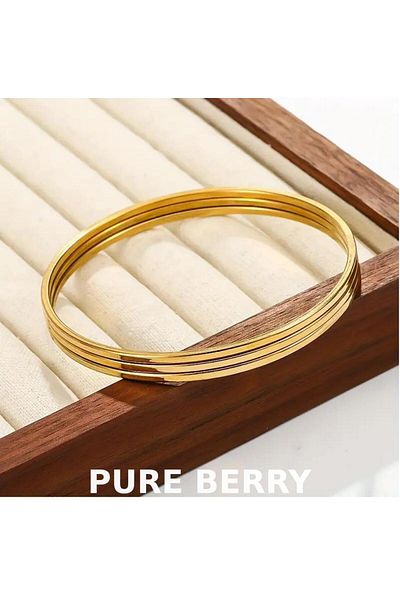 PURE BERRY Ajda Steel 100% Non-Tarnishing Steel Gold Color 3 Pieces
