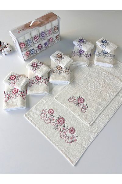 sarra Mysoft 6-Piece Anali Girl 3D Towel - Orchid