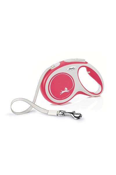 Flexi New Comfort Stripe Automatic Dog Walking Collar Medium Red 5 Mt