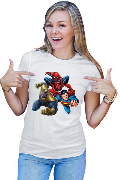 OEM Tricou dama Thanos Superman Spiderman Hero Gems Avangers