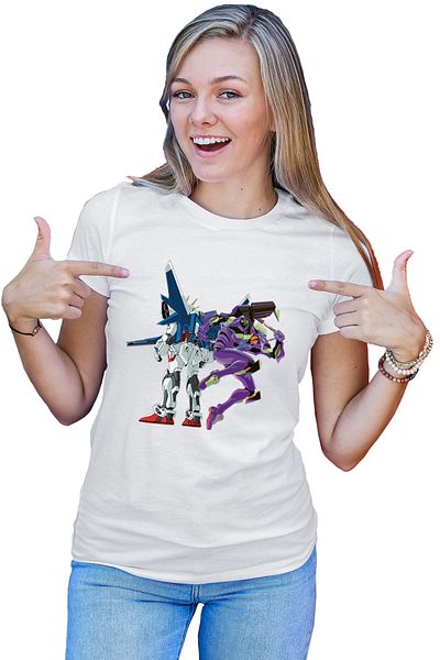 OEM Tricou dama dam Robot Blue Eva Flying