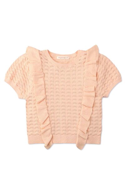 Gingersnaps Girls' Ruffled Lace Short Sleeve Blouse