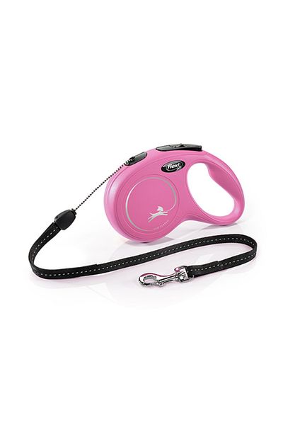Flexi New Classic Rope Automatic Dog Walking Collar Small Pink 5 Mt
