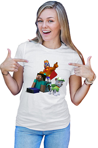 OEM Tricou dama Brawl Stars Player Minecraft Diamond Cube Paw Patrol Rocky