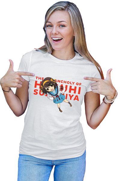 OEM Tricou dama Haruhi Suzumiya Highschool Uniform Club SOS Fun Action