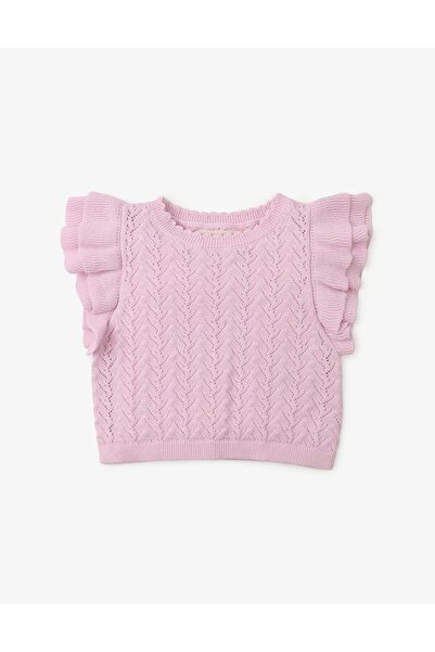 Gingersnaps بلوزة بأكمام من الدانتيل مكشكشة للبنات