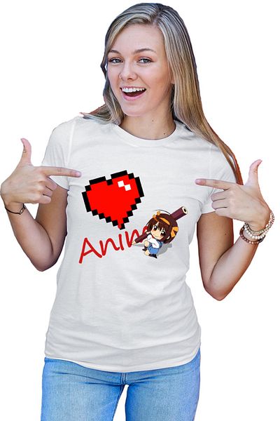 OEM Haruhi Suzumiya Love Anime Minecraft Write School Women's T-shirt