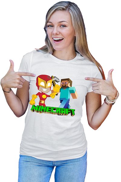 OEM Tricou dama The Flash Minecraft Steve Super Hero