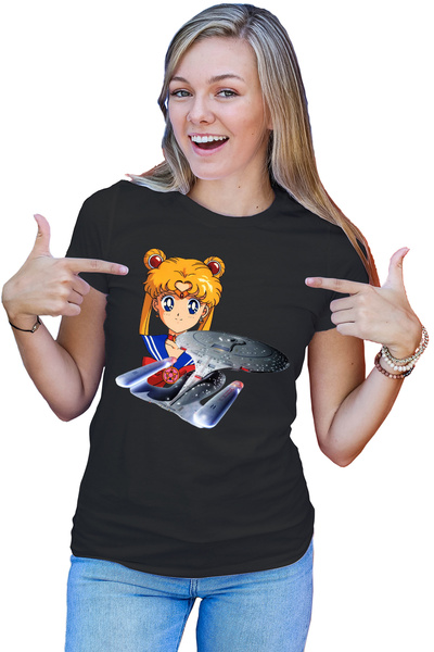 OEM Tricou dama Star Trek Sailor Moon Enterprise Starship