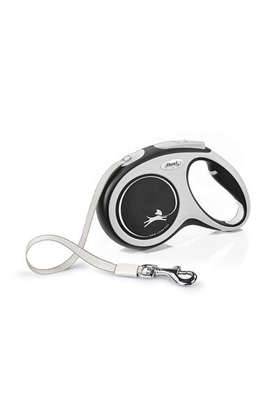 Flexi New Comfort Stripe Automatic Dog Walking Collar Medium Black 5 Mt