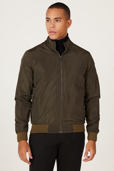 AC&Co / Altınyıldız Classics Men's Khaki Standard Fit Regular Cut Stand Collar Coat