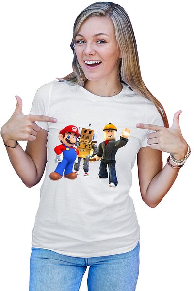 OEM Roblox Mario Video Game Robox Play Women's T-shirt